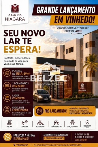 Apartamento de 2 quartos, 55m² no bairro vinhedo, em Vinhedo | Eu Corretor