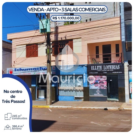 Sala Comercial de 3 quartos, 245m² no bairro Centro, em Três Passos | Eu Corretor