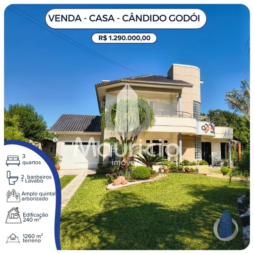 Casa de 3 quartos, 240m² no bairro Centro, em Cândido Godói | Eu Corretor