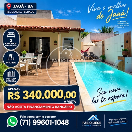 Casa de Condomínio de 2 quartos, 125m² no bairro Jauá , em Camaçari | Eu Corretor