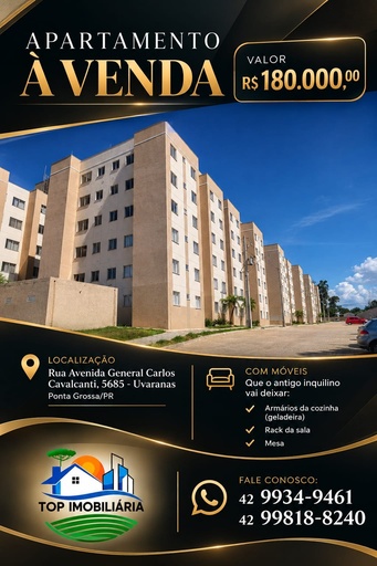 Apartamento de 2 quartos, no bairro Uvaranas, em Ponta Grossa | Eu Corretor