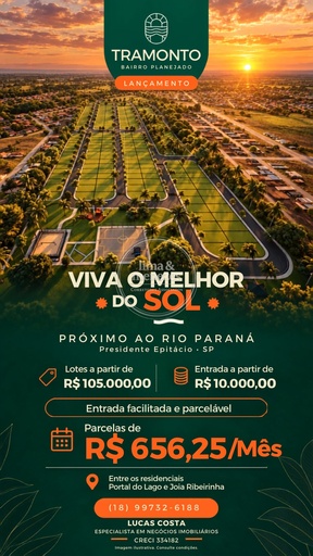 Loteamento no bairro Tramonto, em Presidente Epitácio | Eu Corretor