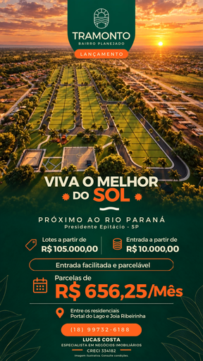 Loteamento no bairro Tramonto, em Presidente Epitácio | Eu Corretor