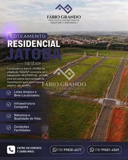 Loteamento de no bairro Moinho, em Tietê | Eu Corretor