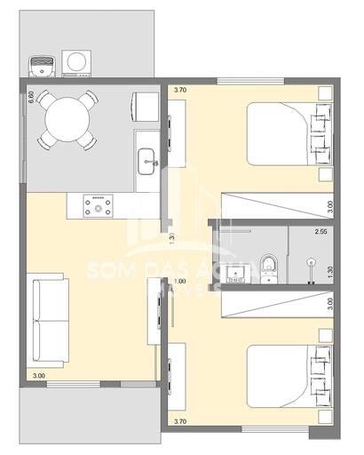 Casa de 2 quartos, 53m² no bairro Condominio Águas Virtuosas, em Lambari | Eu Corretor
