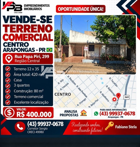 Lote/Terreno de 600m² no bairro Vila Edio, em Arapongas | Eu Corretor