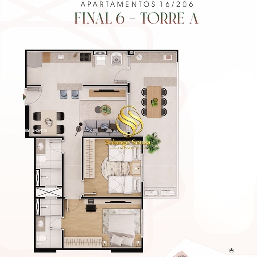 Apartamento de 2 quartos, no bairro Caiçara, em Praia Grande | Eu Corretor