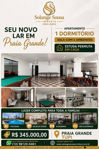 Apartamento de 1 quarto, 74m² | Eu Corretor