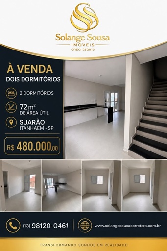 Apartamento de 2 quartos, 72m² no bairro Suarão, em Itanhaém | Eu Corretor