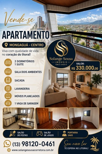 Apartamento de 2 quartos, no bairro Centro, em Mongaguá | Eu Corretor