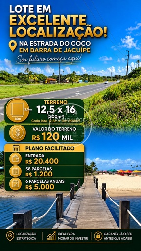 Lote/Terreno no bairro Barra do Jacuípe, em Camaçari | Eu Corretor