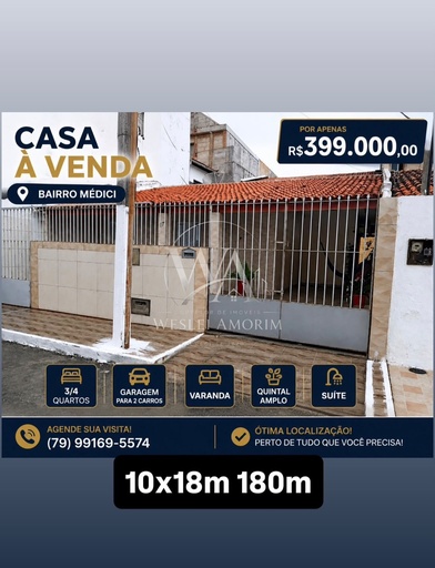 Casa de 3 quartos, 180m² no bairro Luzia, em Aracaju | Eu Corretor
