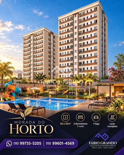 Apartamento de 2 quartos, 43m² no bairro Caguassu, em Sorocaba | Eu Corretor