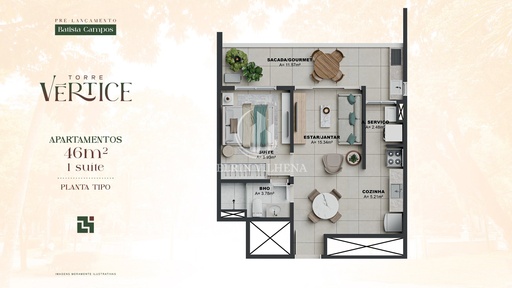 Apartamento de 1 quarto, 29m² no bairro Batista Campos, em Belém | Eu Corretor