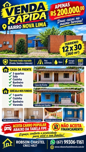 Casa de no bairro Nova Lima, em Campo Grande | Eu Corretor