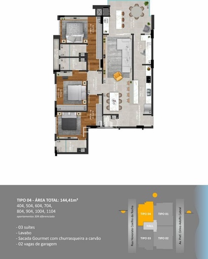 Apartamento de 3 quartos, 144m² no bairro Centro, em Navegantes | Eu Corretor