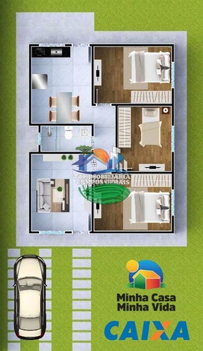 Casa de 3 quartos, 60m² no bairro Jardim das Nações, em Carambeí | Eu Corretor