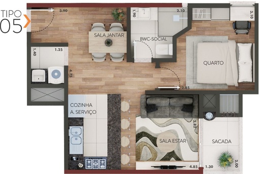 Apartamento de 1 quarto, 47m² no bairro Centro, em Chapecó | Eu Corretor