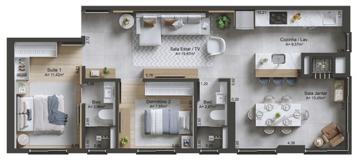 Apartamento de 1 quarto, 76m² no bairro Centro, em Chapecó | Eu Corretor