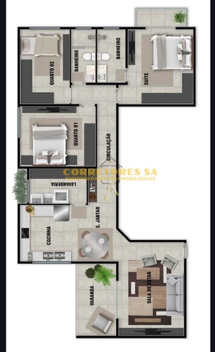 Apartamento de no bairro Centro , em Cambuí | Eu Corretor
