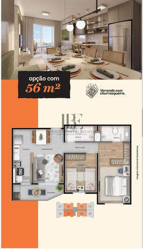 Apartamento de 2 quartos, 56m² no bairro Laranja Azeda, em Bom Jesus dos Perdões | Eu Corretor