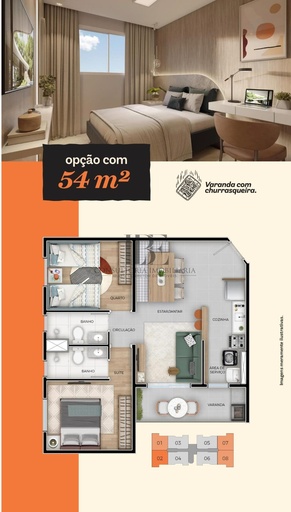 Apartamento de 2 quartos, 56m² no bairro Laranja Azeda, em Bom Jesus dos Perdões | Eu Corretor