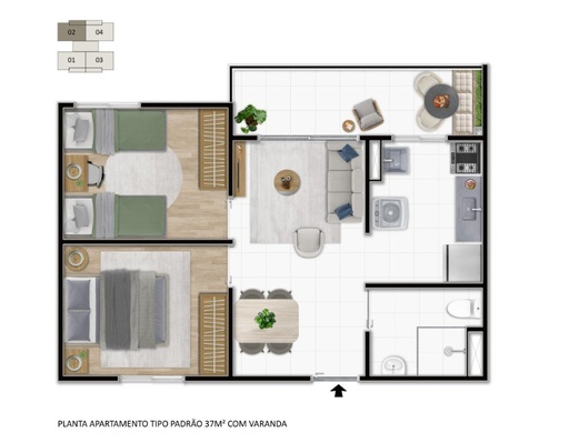 Apartamento de 2 quartos, 43m² no bairro Distrito Industrial II, em Manaus | Eu Corretor