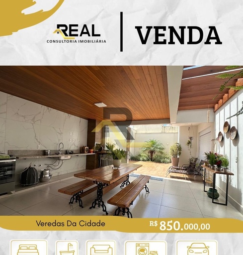 Casa de 3 quartos, 244m² no bairro Veredas da Cidade, em Araxá | Eu Corretor