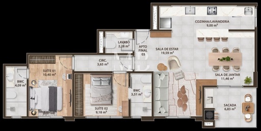 Apartamento de 2 quartos, 86m² no bairro Centro 1, em Brusque | Eu Corretor