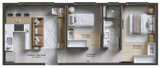 Apartamento de 2 quartos, 51m² no bairro Centro, em Chapecó | Eu Corretor