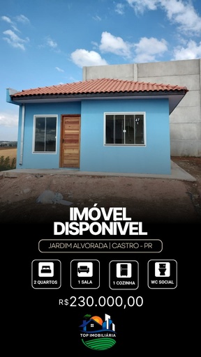 Casa de 2 quartos, 50m² no bairro Jardim Alvorada, em Castro | Eu Corretor
