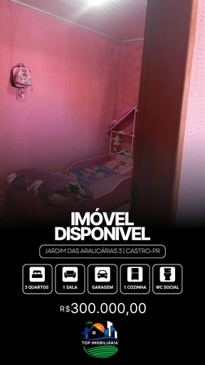 Casa de 3 quartos, no bairro Jardim das Araucárias, em Castro | Eu Corretor