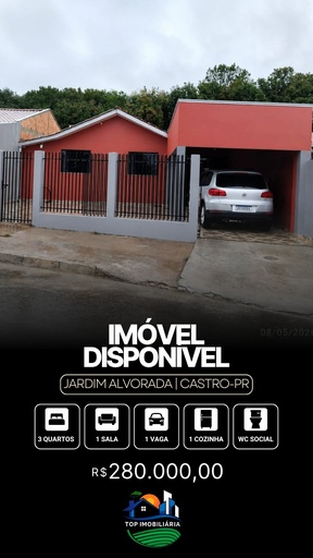 Casa de 3 quartos, no bairro Jardim Alvorada, em Castro | Eu Corretor
