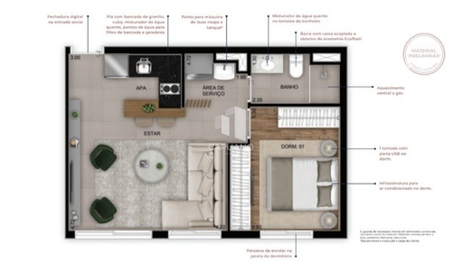 Apartamento de 1 quarto, 38m² no bairro Mooca, em São Paulo | Eu Corretor