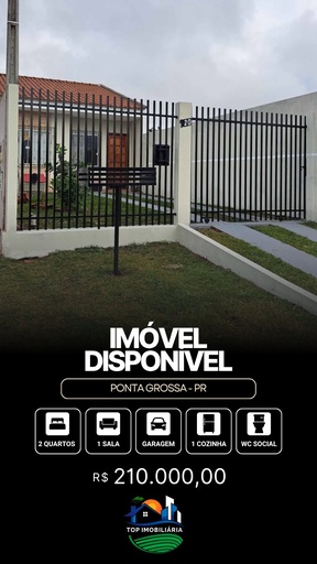 Casa de 2 quartos, 60m² no bairro Cará-Cará, em Ponta Grossa | Eu Corretor