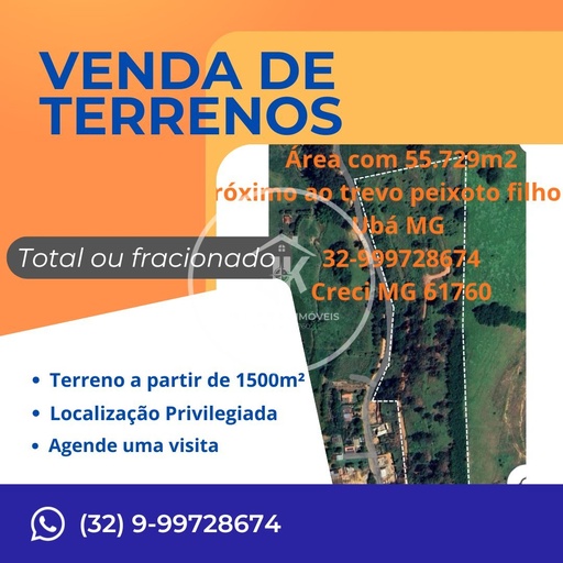 Lote/Terreno no bairro Sítio recreio, em Ubá | Eu Corretor