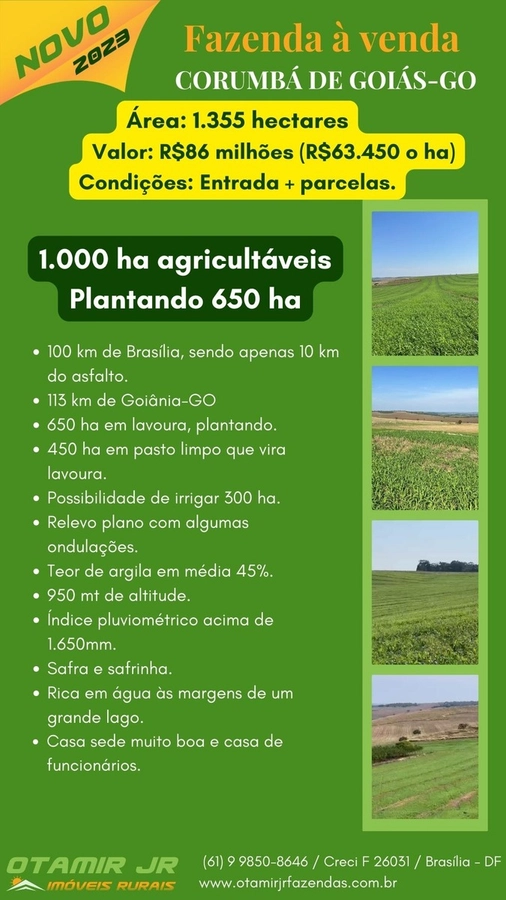 Fazenda/Sítios/Chácaras de 13552000m² no bairro Corumbá, em Corumbá | Eu Corretor