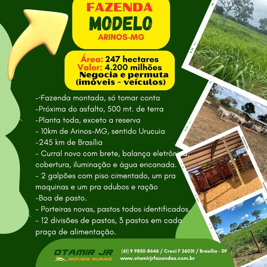 Fazenda/Sítios/Chácaras de 2470000m² no bairro Arinos, em Arinos | Eu Corretor