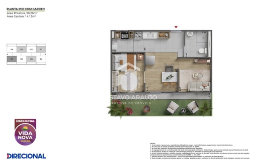 Apartamento de 2 quartos, 38m² no bairro Padre Julio Maria, em Caucaia | Eu Corretor