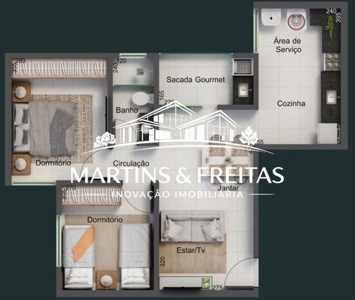 Apartamento de 2 quartos, 58m² no bairro Jardim Maracanã, em Uberaba | Eu Corretor